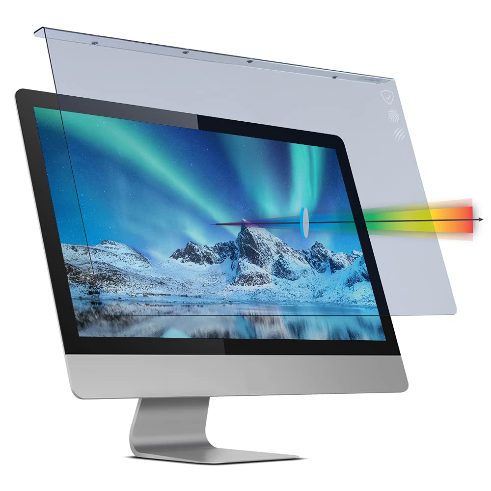VizoBlueX - 14 inch Diagonal Blue Light Blocking Screen Protector Filter. Panel LED PC All Laptop Anti-UV Eye Protection Panel Cover - Hanging Type Fits Apple MacBook Pro 14 (W 12.4" X H 7.9")