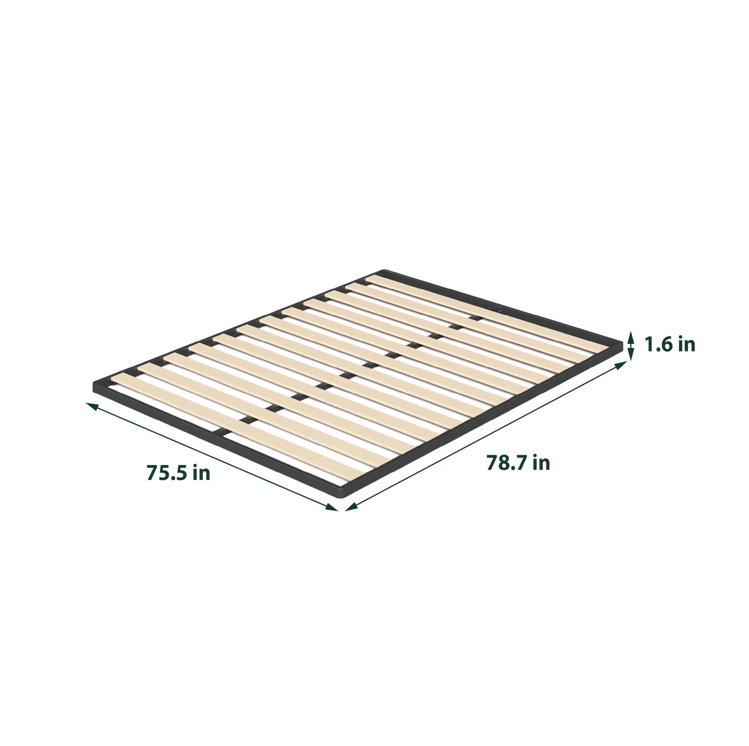 Zinus Deepak Easy Assembly Wood Slat 1.6 Inch Bunkie Board, Bed Slat Replacement, Full