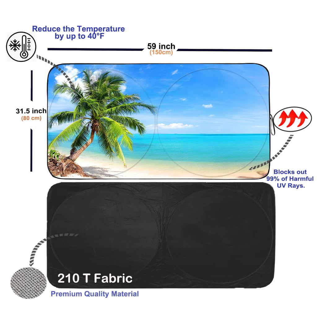 Gven Windshield Sun Shade for Car Front Window Cover Sunshades Visor Automotive Sun Shield for Full-Size Sedan & SUV, Mid-Size SUV, Sports Cars Mid-Size Pickup Truck Car Accessories(Abstract, L)