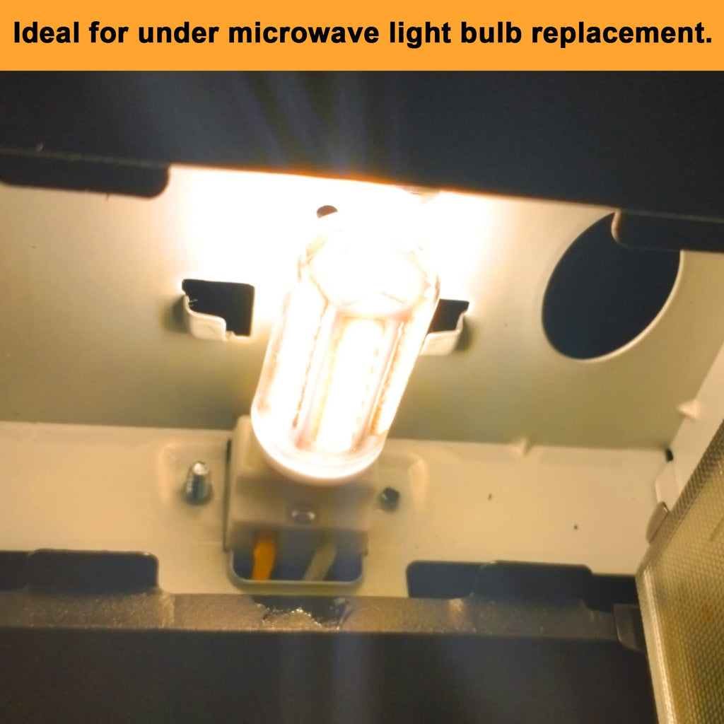 G8 LED Bulb 3W, WB25X10019 Halogen Bulb 20W Replacement for GE Microwave Oven Light, T4 JCD Type G8 Bi-Pin Base, 120 Volt, Daylight White 6000K, 2-Pack