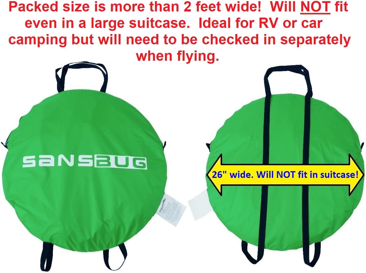 SANSBUG Screen Tent for One Person (Instant Pop up, Strong No-See-um Mesh, Durable Tarp Floor)