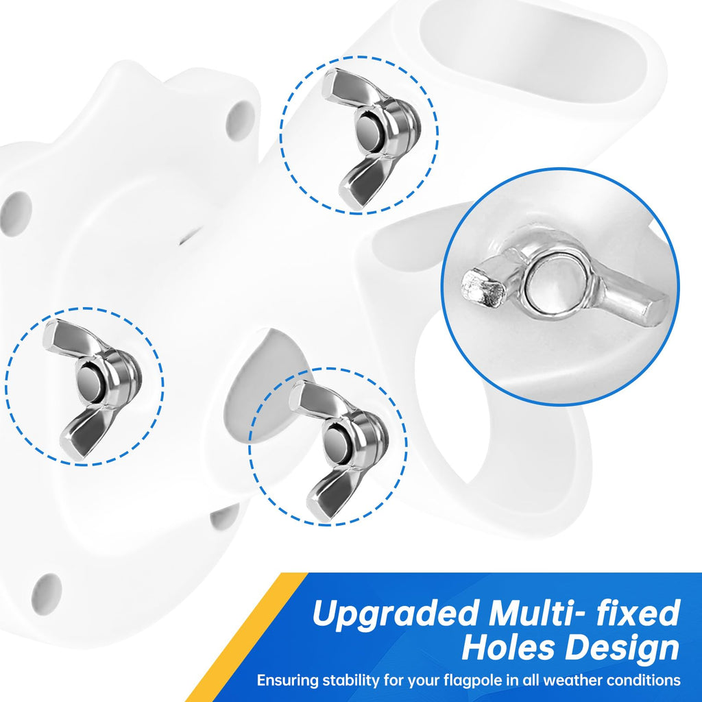 Flag Pole Holder, Anovo Flag Pole Brackets Mount Outside House Heavy-Duty Aluminum Metal Rust Proof Bracket 1" Inner Diameter 2 Positions with Hardwares for Outdoor Wall Mounting Porch(Black-1 Pack)
