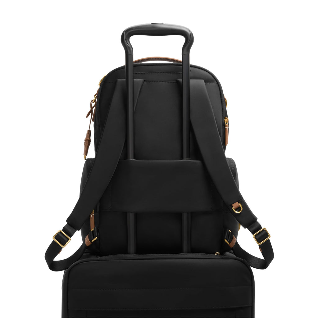 TUMI - Voyageur Celina Backpack - Women's Work and Travel Bag - 16.0" X 10.6" X 6.5" - Holds Up to 16" Laptop - Black & Gold Hardware