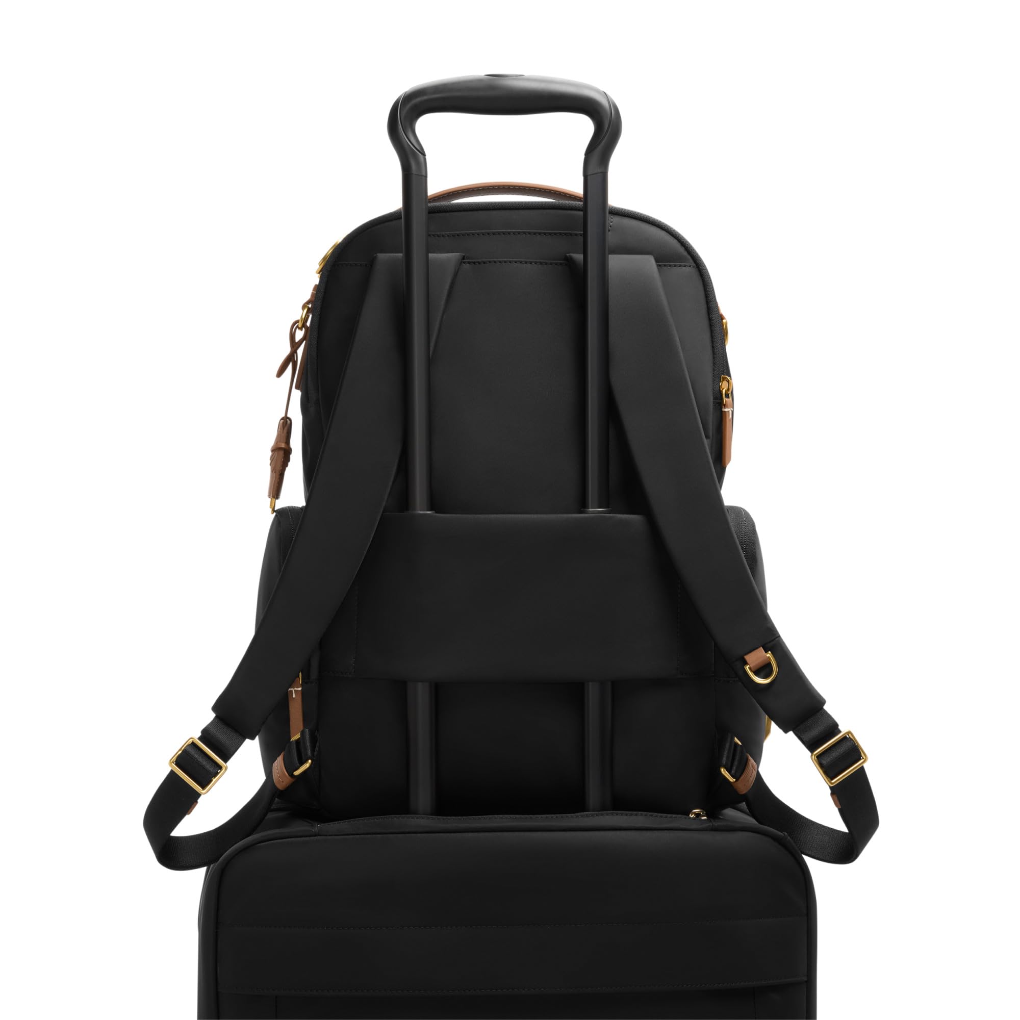 TUMI - Voyageur Celina Backpack - Women's Work and Travel Bag - 16.0" X 10.6" X 6.5" - Holds Up to 16" Laptop - Black & Gold Hardware