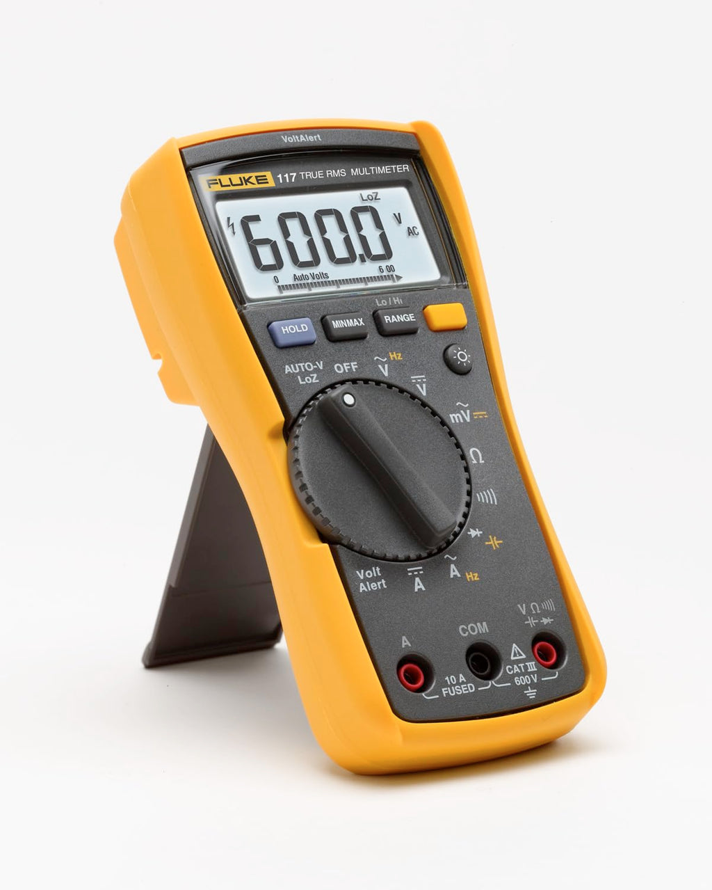 Fluke 117 Digital Multimeter, Non-Contact AC Voltage Detection, Measures Resistance/Continuity/Frequency/Capacitance/Min Max Average, Automatic AC/DC Selection, Low Impedance Mode | Non-Contact AC Voltage Detection, Measures Resistance/Continuity/Frequenc