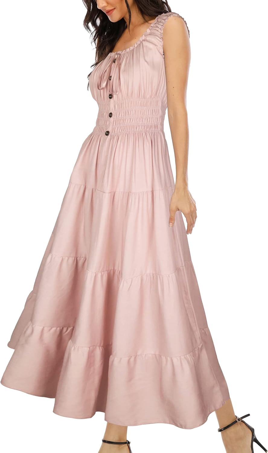 OSTOO Women's 2026 Summer Boho Floral Print Tiered Casual Flowy Long Maxi Dress
