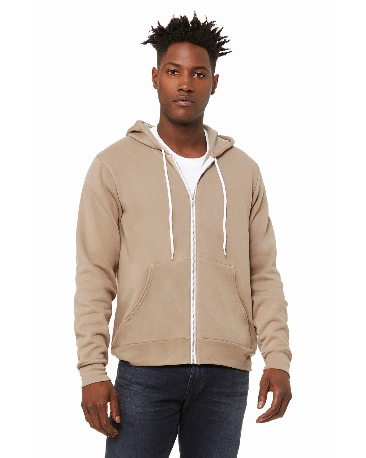Bella & Canvas Men's 3739 Unisex Poly-Cotton Fleece Full-Zip Hoodie