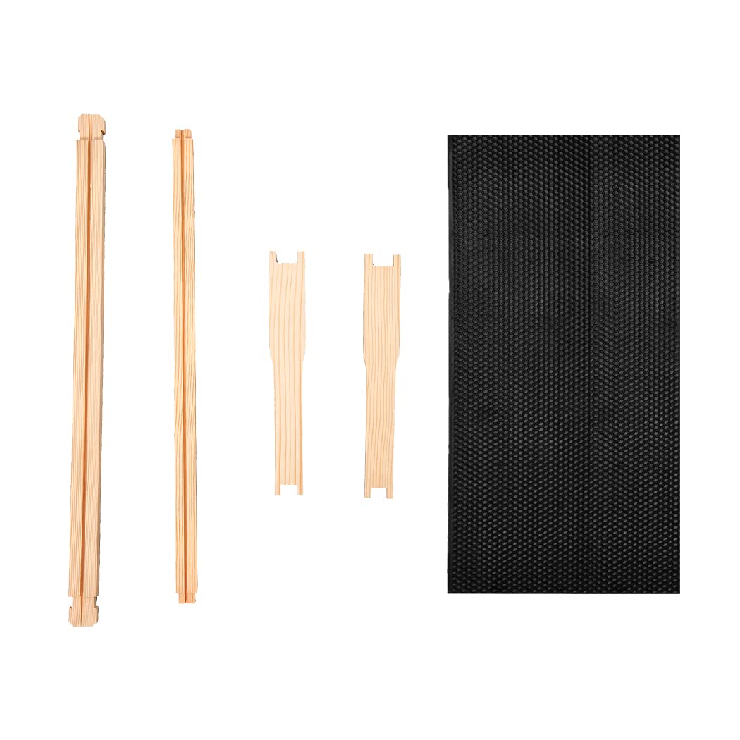 8-Frame Beehive Box Langstroth Deep Brood Box Dipped in 100% Beeswax Includes Wooden Frames & Waxed Foundations (Unassembled)