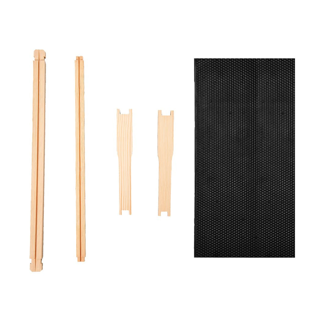 8-Frame Beehive Box Langstroth Deep Brood Box Dipped in 100% Beeswax Includes Wooden Frames & Waxed Foundations (Unassembled)