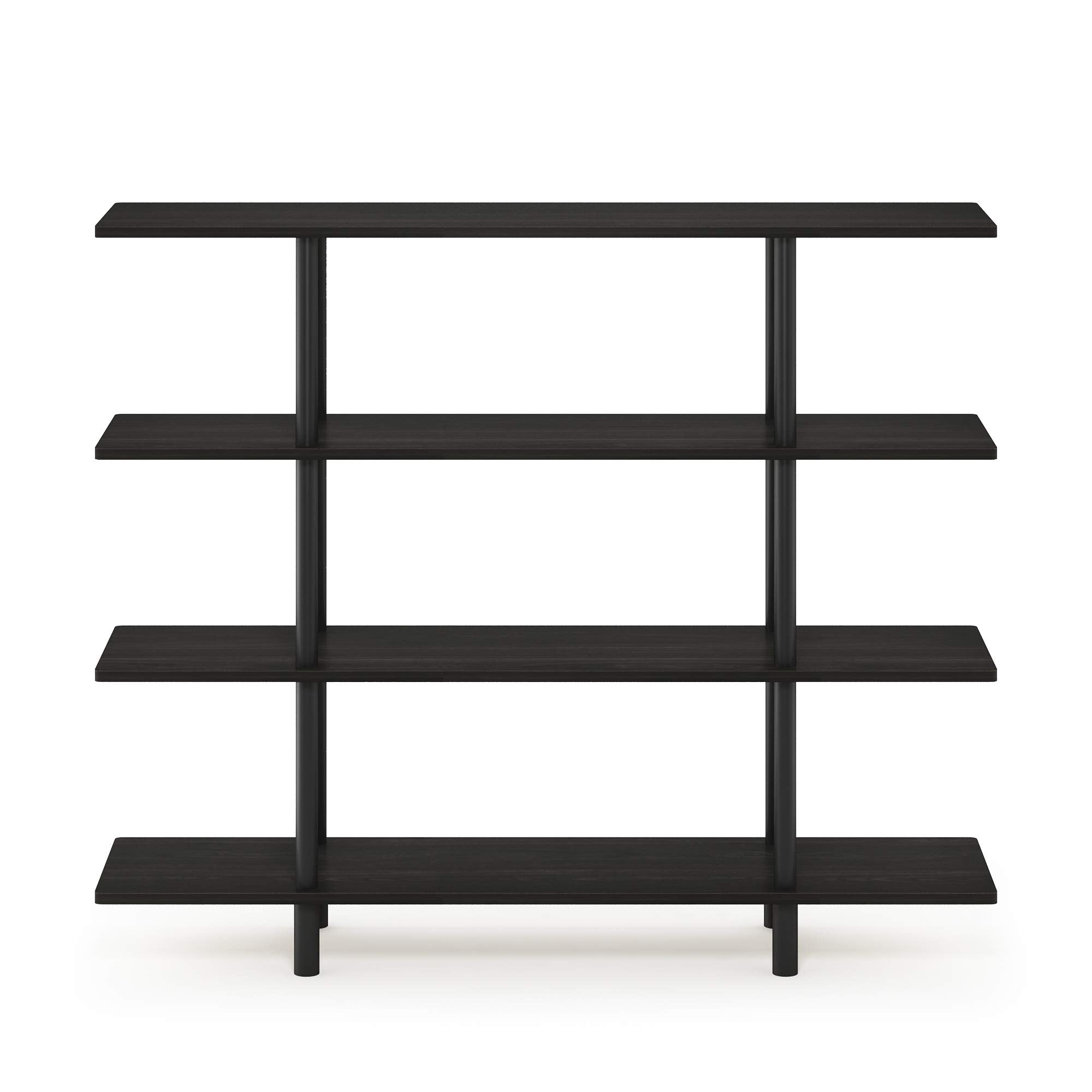 Furinno Turn-N-Tube 4-Tier Design Display Rack, Espresso/Black
