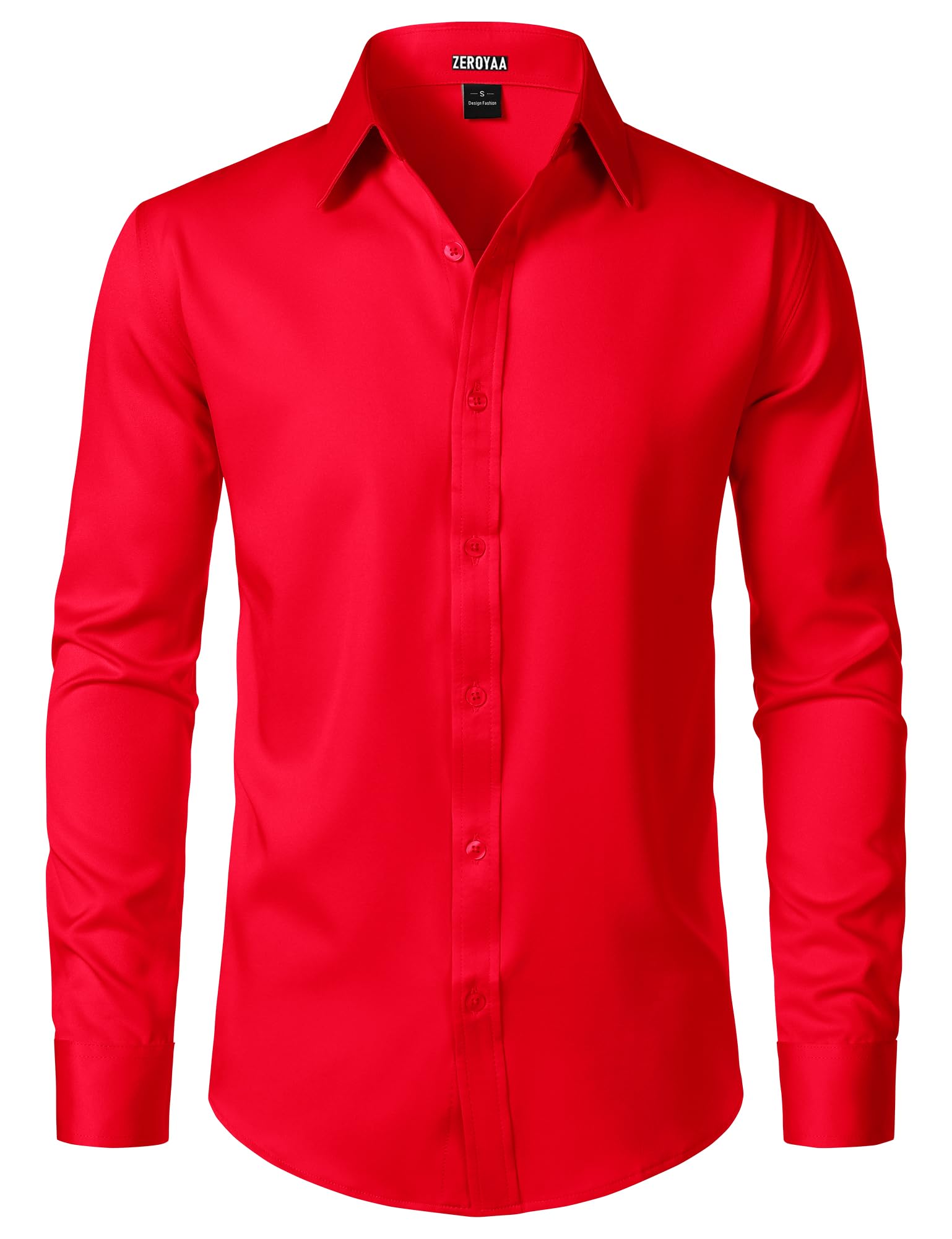 ZEROYAA Men's Wrinkle Free Long Sleeve Dress Shirt Business Casual Modern Slim Fit Button Down Shirts for Wedding and Office