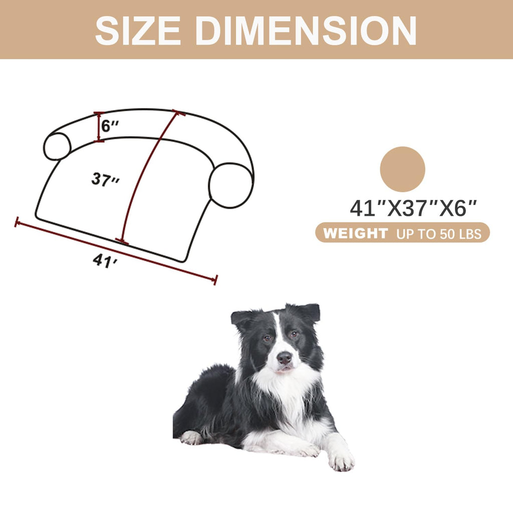 Luxurious Calming Dogs/Cats Bed Mats, Dog Pad Washable Removable Couch Cover, Plush Long Fur Mat for Pets, Waterproof Lining, Perfect for Small, Medium and Large Dogs and Cats (Beige, 31"x23")