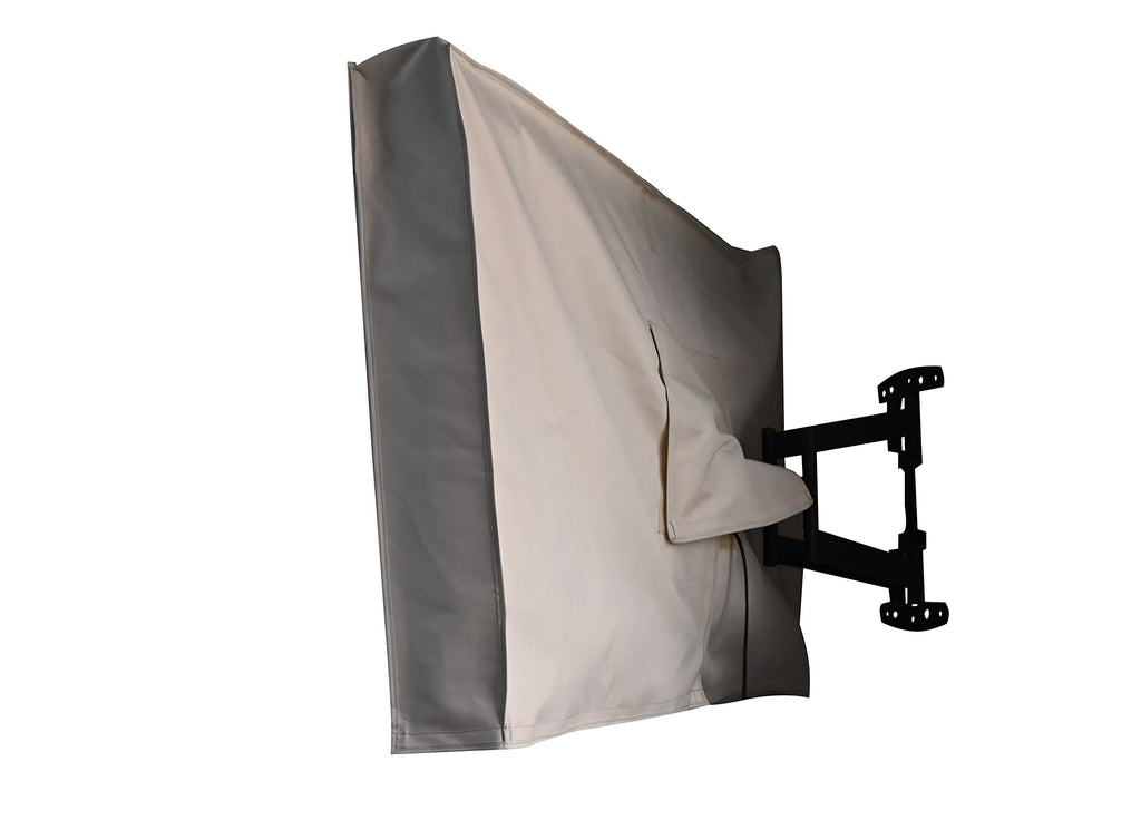 Outdoor 22”-24“-26" TV Set Cover,Scratch Resistant Liner Protect LED Screen Best-Compatible with Standard Mounts and Stands (Beige)