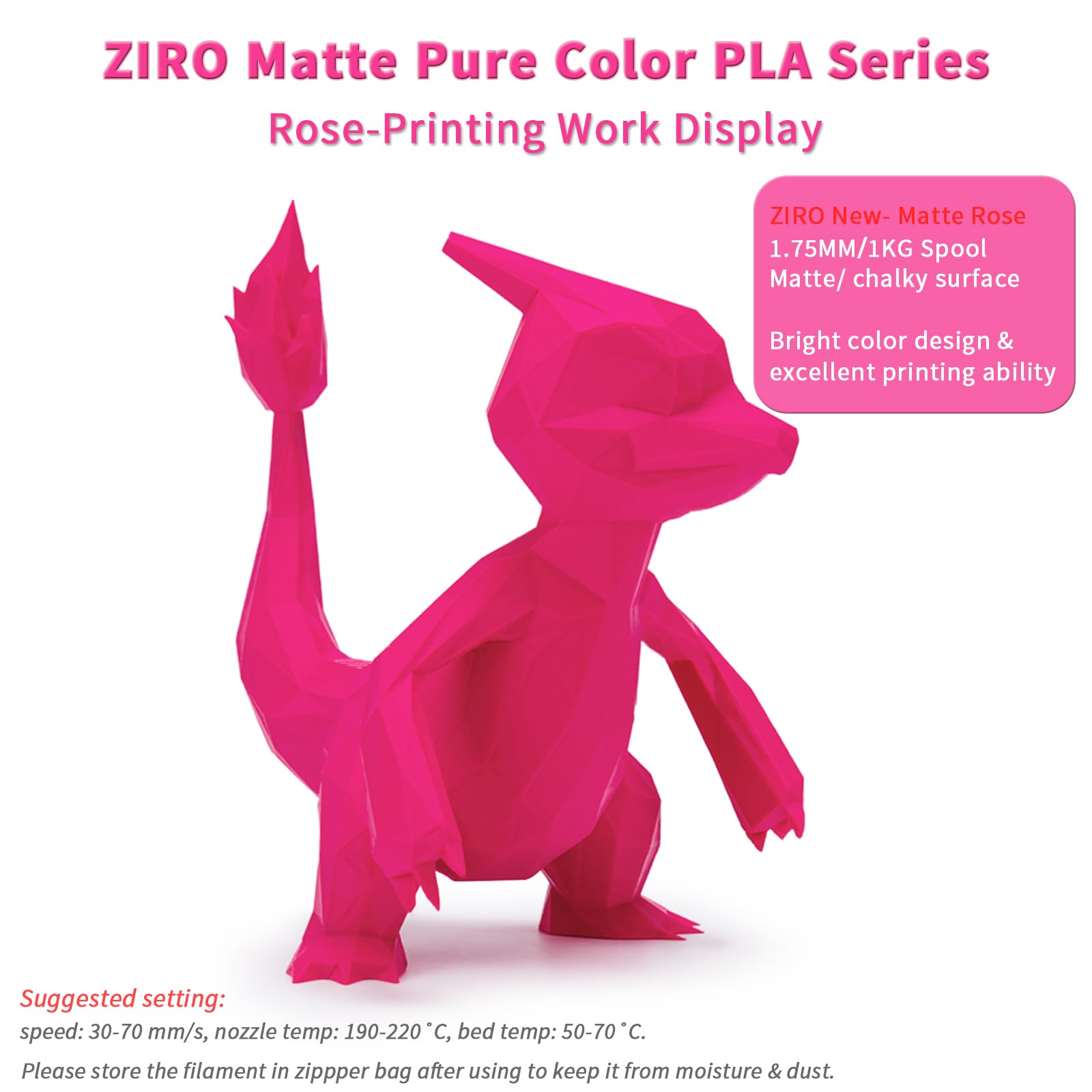 ZIRO 3D Printer Filament, PLA Filament 1.75mm, Black pla 1KG(2.2lbs), Dimensional Accuracy +/- 0.03mm, Fits Most FDM Printer AMS System,3D Printing Filament Spool Black (Plastic Reel)