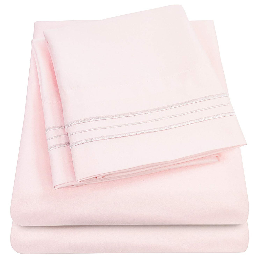 1500 Supreme Collection Extra Deep Pocket Sheets Set - Luxury Soft Bed Sheets, Wrinkle Free, Bedding, Over 40 Colors, 21 inch Extra Deep Pocket, Twin, Black