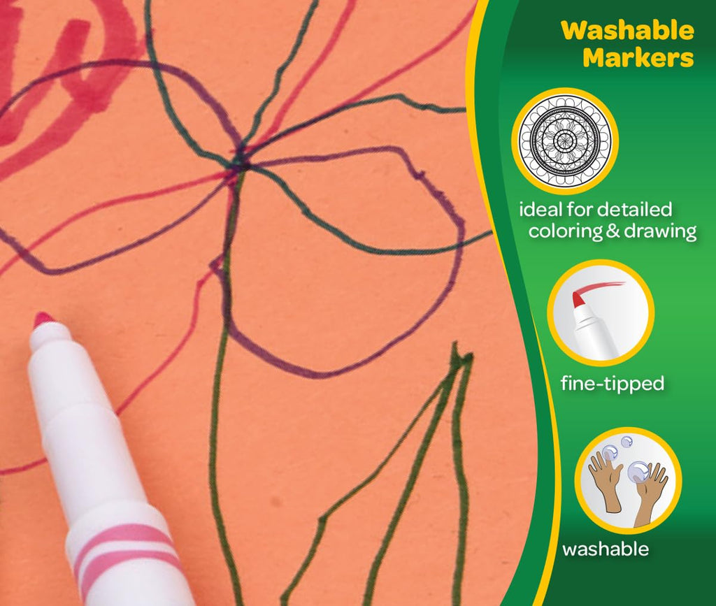 Crayola Ultra Clean Fine Line Washable Markers (40ct), School Supplies, Classroom Teacher Must Haves, Homeschool Essentials, Gifts for Kids, Ages 3, 4, 5