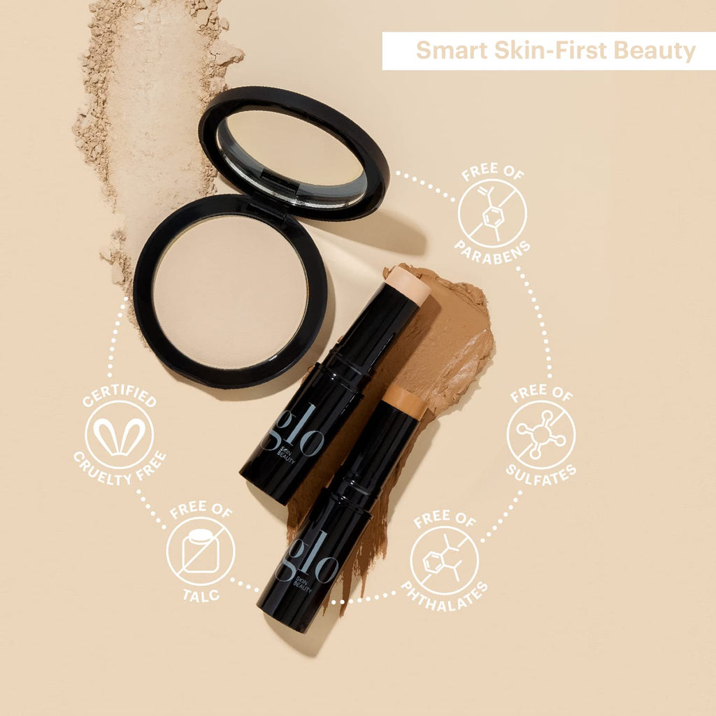 Glo Skin Beauty Pressed Base Powder Foundation, Beige – Buildable Sheer to Full Coverage, Long Wear Face Powder Compact, Pressed Powder Makeup for Smooth, Semi-Matte Finish