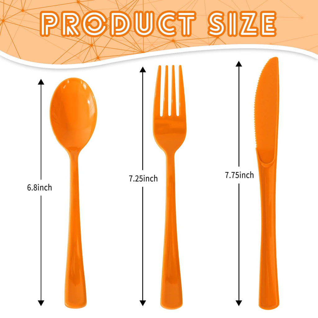 150 Pack Plastic Silverware,Disposable Cutlery Set Heavy Duty Utensil Sets 50 Forks 50 Knives 50 Spoons for Brithday, Wedding,Home School Party Picnics Restaurant Outdoor Events (Black)