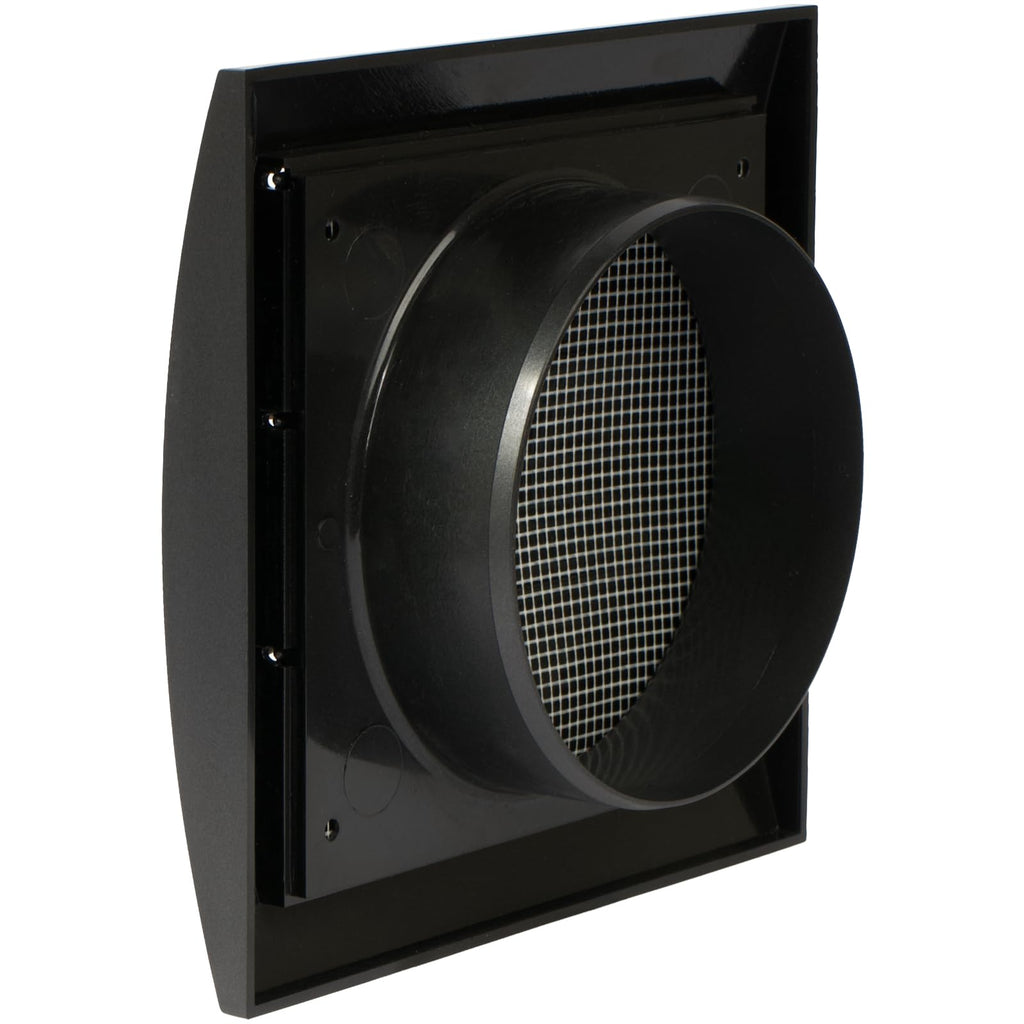 Repa Market 4 Inch Anthracite Dryer Vent Hood/Duct Cover for Walls or Ceiling/ABS Plastic Louvered Air Grille with Built-In Mesh Screen/Exhaust and Dryer Vent Covers for Indoor & Outdoor Use
