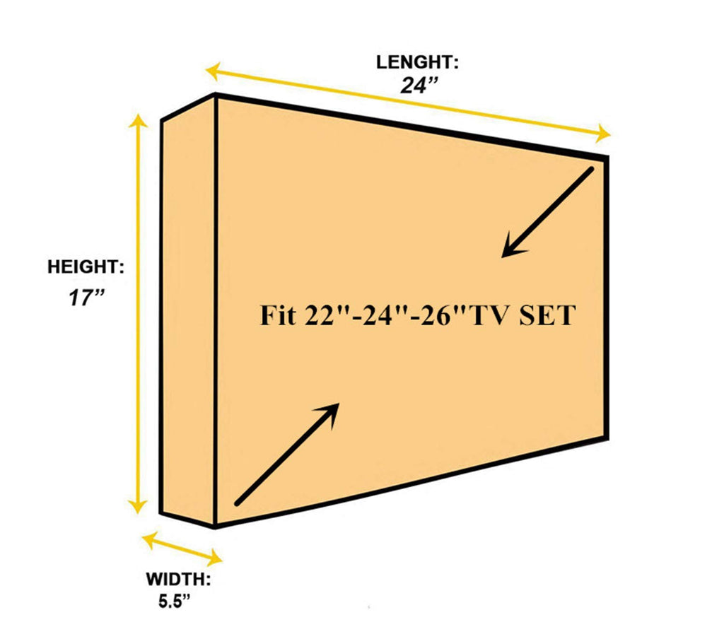 Outdoor 22”-24“-26" TV Set Cover,Scratch Resistant Liner Protect LED Screen Best-Compatible with Standard Mounts and Stands (Beige)
