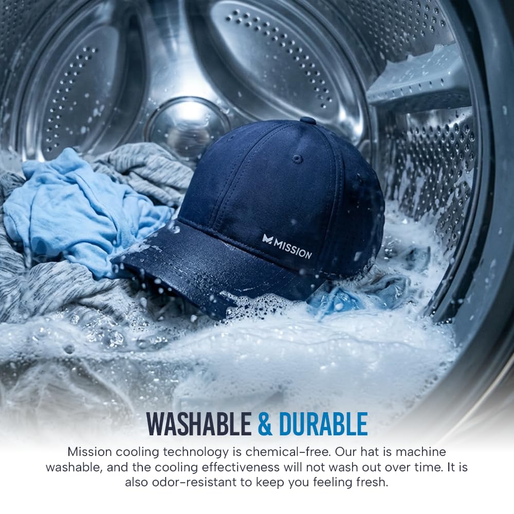 MISSION Cooling Vented Performance Hat Unisex Cap for Workouts, Golf & Running, Sweat & Water Activated Technology