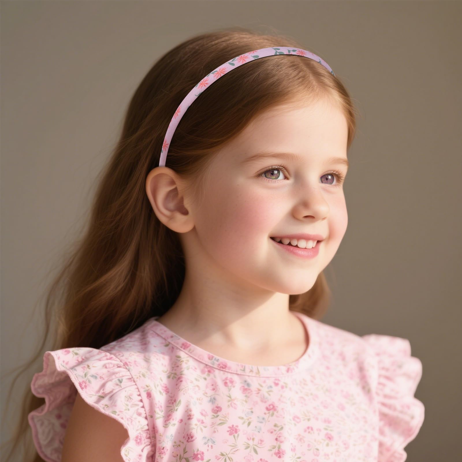 Fishdown Headbands for Girls 12Pcs Thin Head Bands for Girls Hairbands for Toddler Floral Cloth Fabric Covered Headband Birthday Party Favors