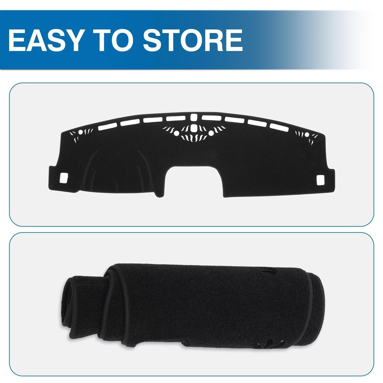 KUST Black Dash Cover for Ford Ranger 1995-2011/Ford Explorer 1995-2001/Mazda B2300 B2500 B3000 B4000 1995-2008/Mercury Mountaineer 1997-2001 Polyester Dashboard Cover Accessories for Ranger