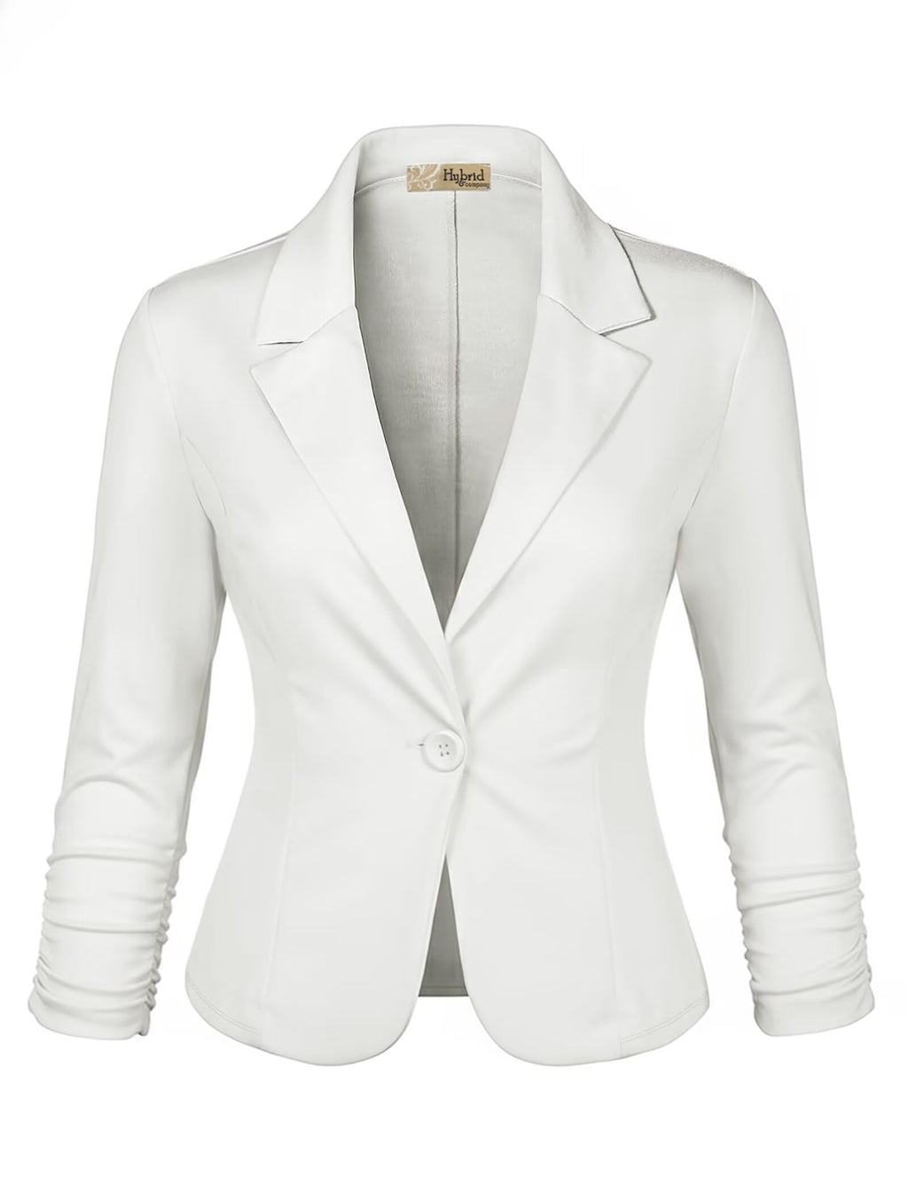Hybrid & Company Women's Lightweight Casual Work Office Stretch Ponte Cardigan Blazer Jacket Made in USA