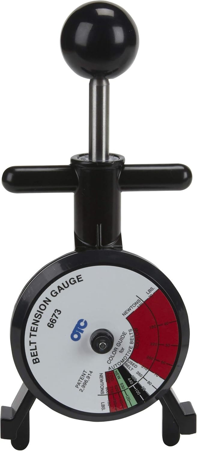OTC 6673 Universal Belt Tension Gauge - Check for Correct Tension on Drive Belts to Ensure Maximum Belt and Bearing Life