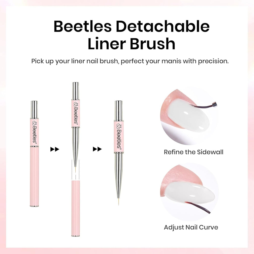 Beetles 2Pcs 15ml Gel Base and Top Coat Set - Upgrade No Wipe Extra Glossy Top Coat Finish for Gel Nail Polish, Soak Off UV/LED Lamp Needed, Essentials for Long-Lasting Manicure Kit