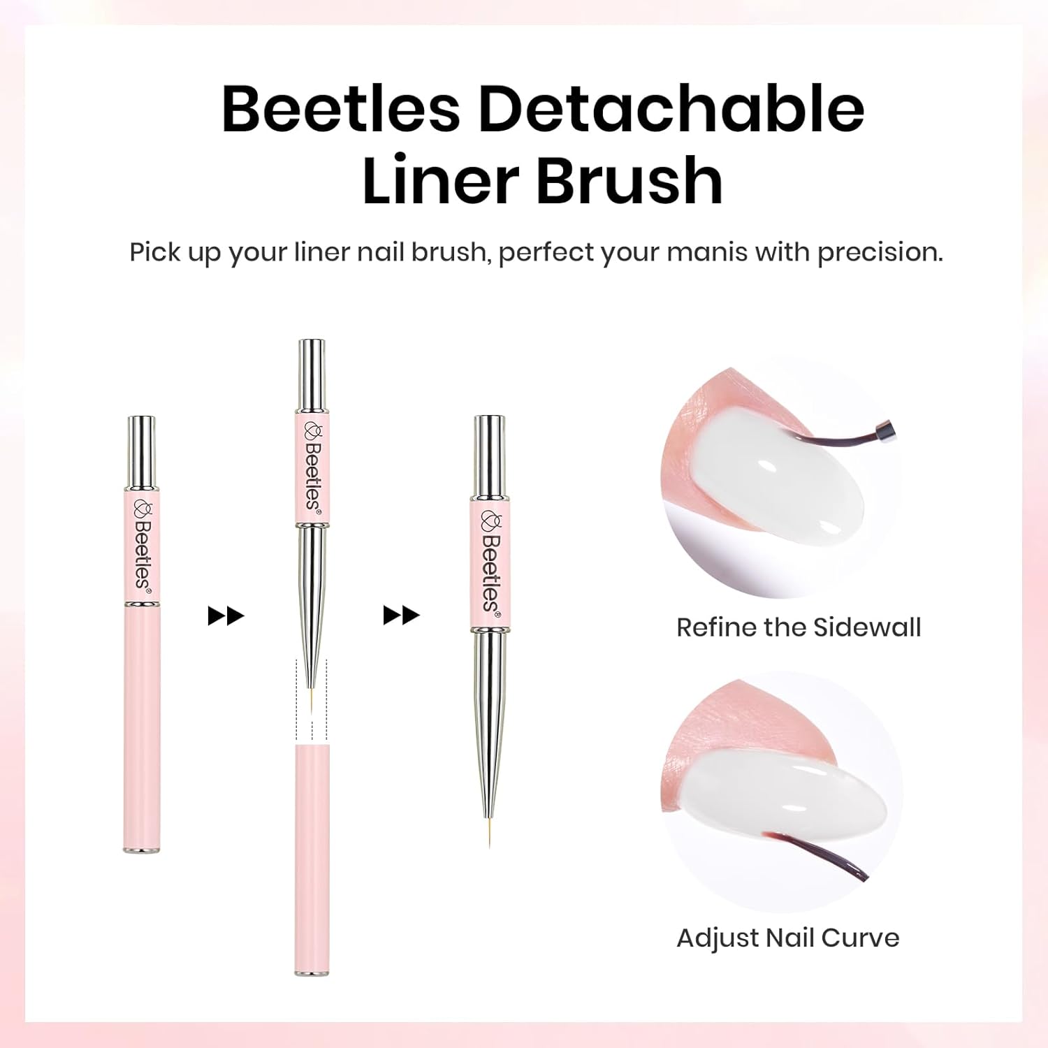 Beetles 2Pcs 15ml Gel Base and Top Coat Set - Upgrade No Wipe Extra Glossy Top Coat Finish for Gel Nail Polish, Soak Off UV/LED Lamp Needed, Essentials for Long-Lasting Manicure Kit