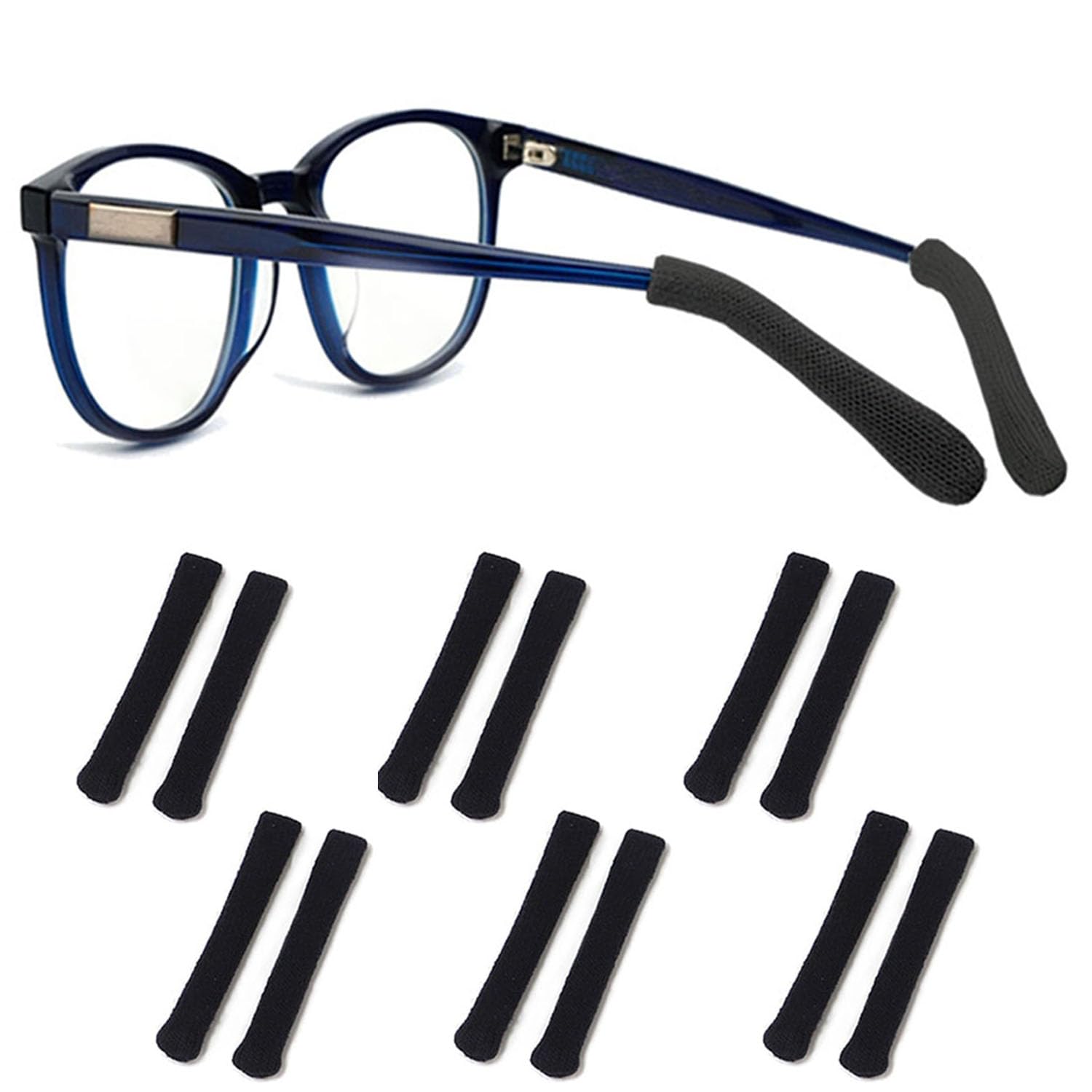 Yauende Soft Knitting Cotton Glasses Ear Cushion, Eyeglasses Temple Tips Sleeve, Non-Slip Comfortable Elastic
