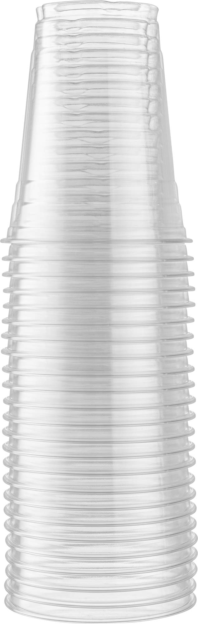 Crystal Clear PET Cups for Iced Coffee,Milkshake, Cold Drinks, Slush, Smoothy's, Slurpee, Ice cream, Dessert, Party's, Plastic Disposable Cups (50, 12 oz)