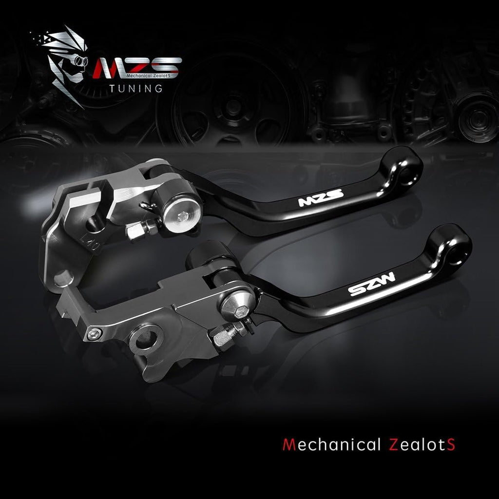 MZS Black Dirt Bike Brake Clutch Levers Pivot Adjustable CNC Compatible with YZ65 2018-2025 / YZ80 YZ85 2015-2025