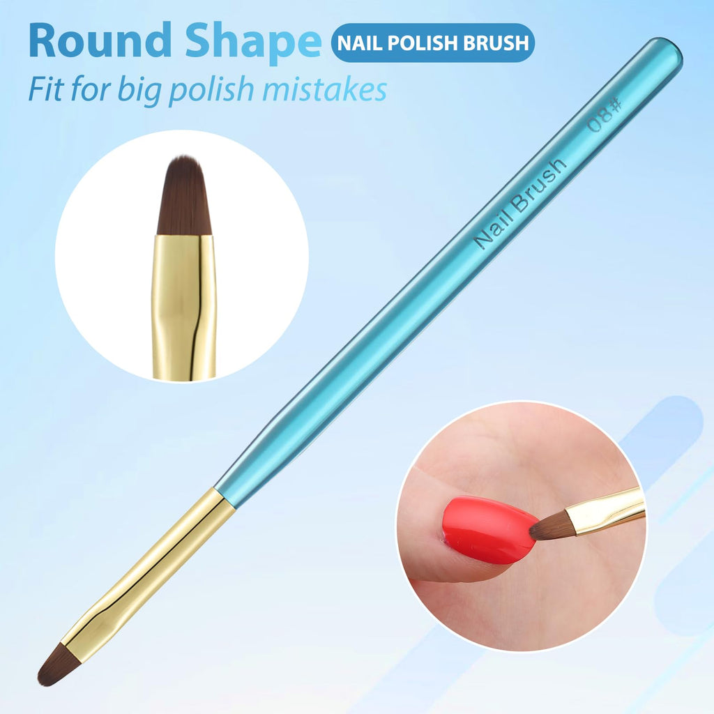 Nail Art Clean Up Brushes,Nail Brushes for Cleaning Polish Mistakes on the Cuticles, Acetone Resistant Nail Brush, Fingernail Cleaning Brushes for Nail Art and Designs (2 Pcs Round&Angled)
