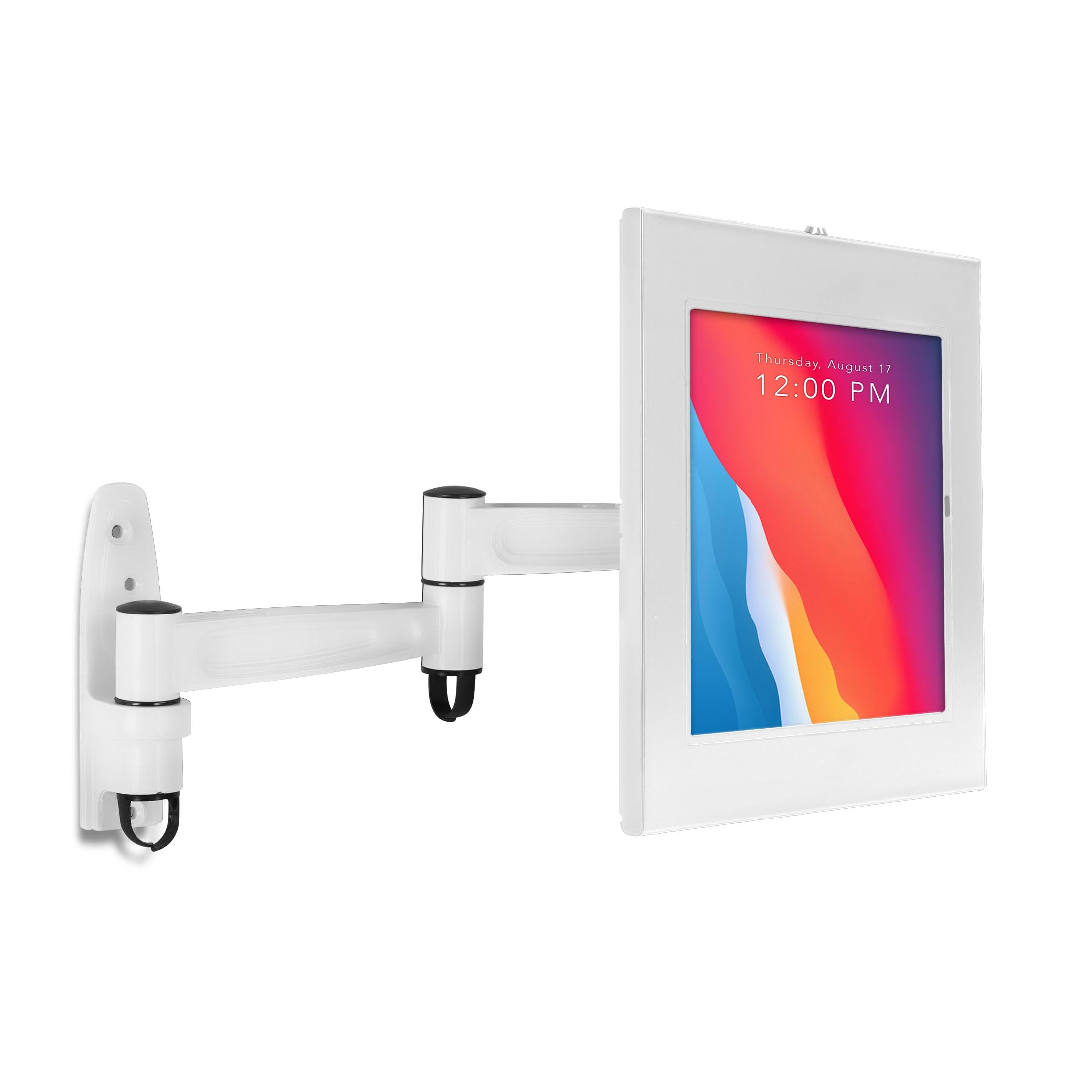 Mount-It! Anti-Theft Tablet Wall Mount with Swing Arm for iPad, iPad Air, iPad Pro | Lockable, Tamper-Proof Design, Full Motion Tilt, Swivel, Rotation, VESA 75x75 for Office, Retail, Black