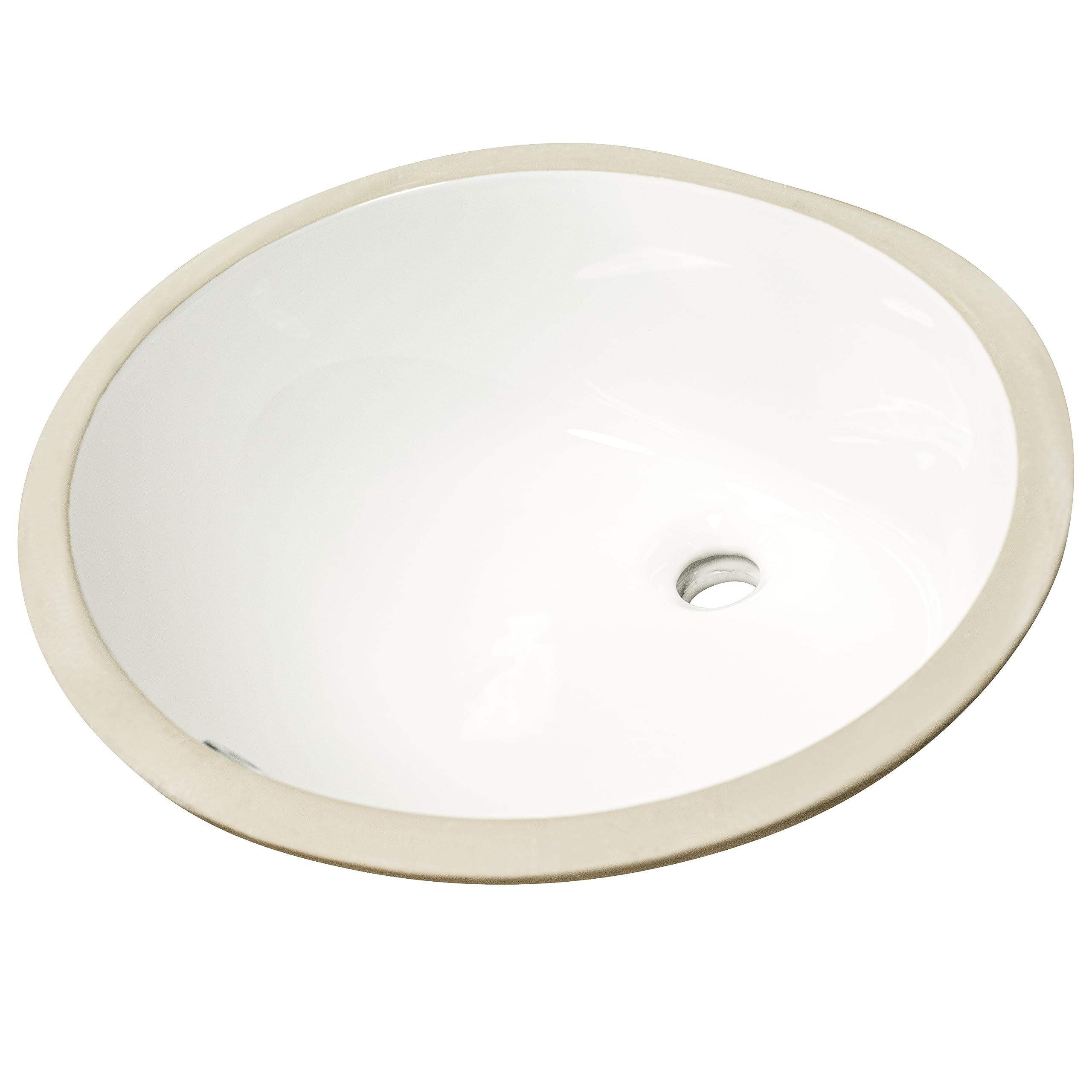 MSI 17.0” (L) x 14.125” (W) x 7.75” (H) Oval Porcelain Ceramic Undermount Bathroom Vanity Vessel Sink, White