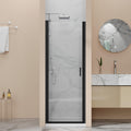 28” x 72” Pivot Shower Door, 1/4 inch Tempered Glass Panel Pivot Swing Shower Door in Matte Black Finish, Semi-Frameless Design
