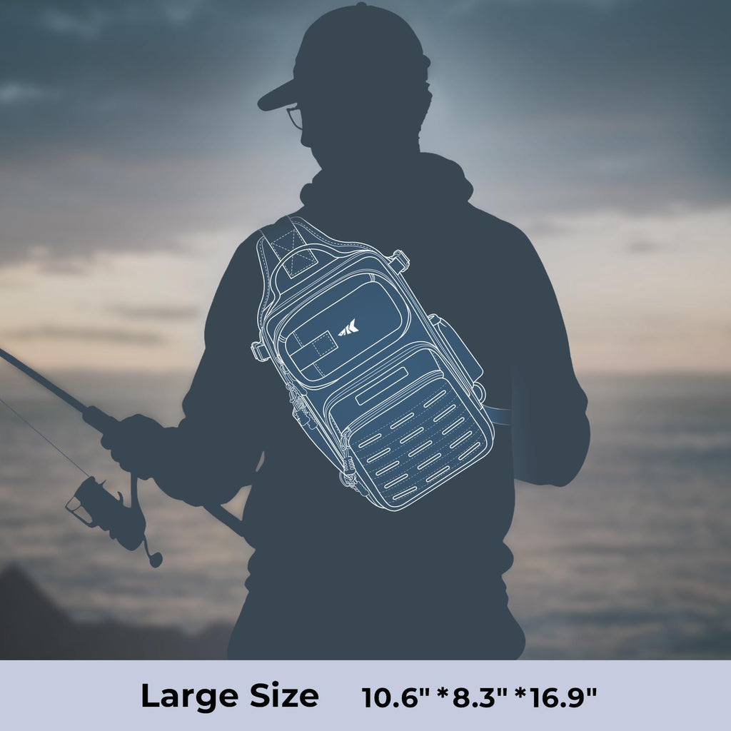 KastKing BlowBak Tactical Sling Tackle Bag-Lightweight Fishing Backpack Storge Fishing Gear and Equipment,Gift for Men