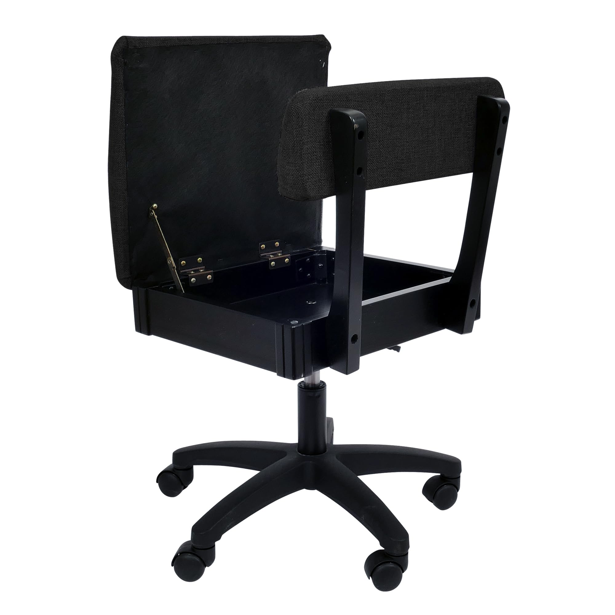 Arrow Sewing H8123 Adjustable Height Hydraulic Sewing and Craft Chair with Under Seat Storage and Solid Fabric, Lady Gray Fabric