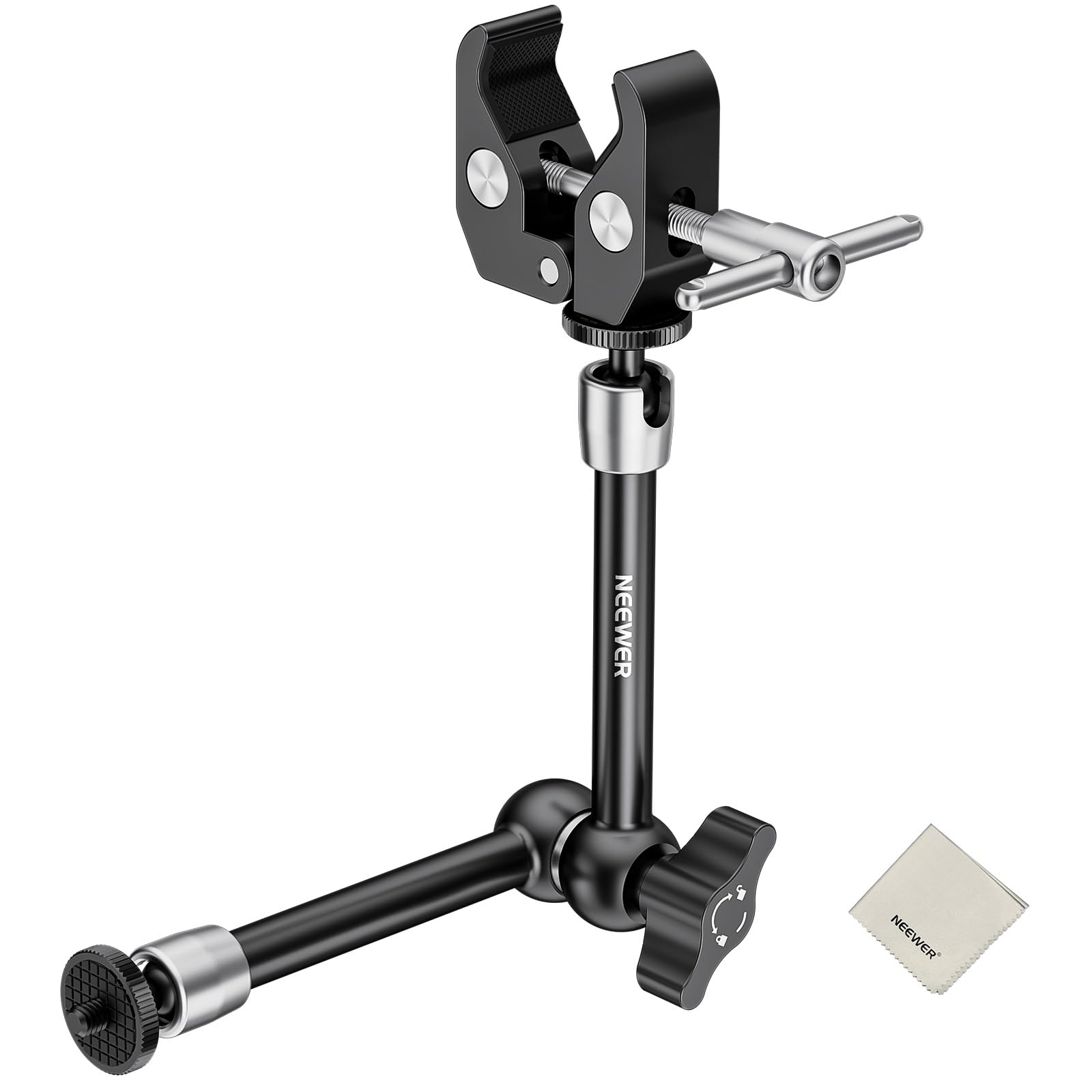 NEEWER 5.9"/15cm Adjustable Friction Magic Arm with 1/4" Screw on Both Ends, Compatible with SmallRig Cage, Flash/LED Light/Microphone/Monitor/SuperClip, Max Load 4.4lb/2kg, ST15