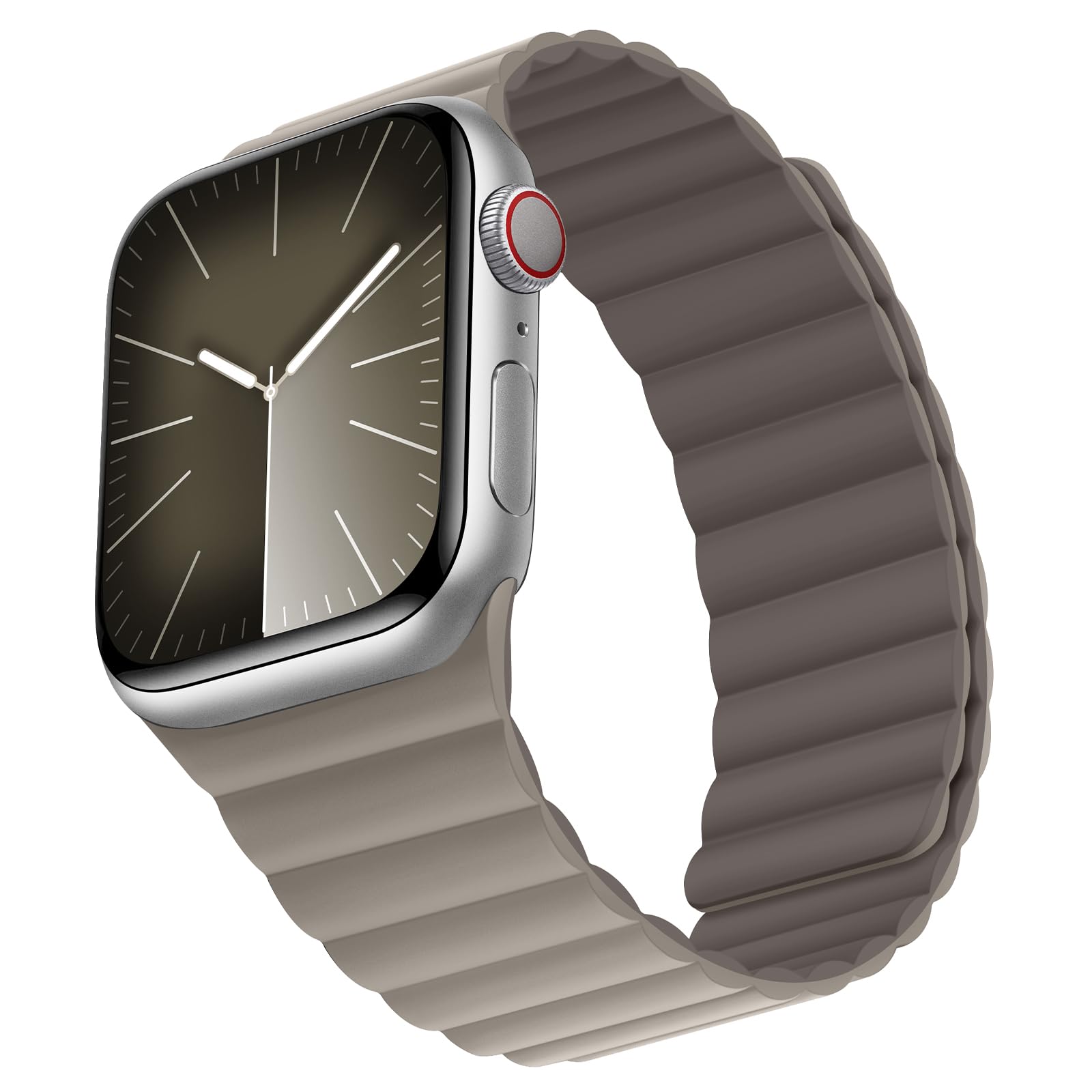 Bisikor Compatible with Apple Watch Band 49 46 45 44 42 41 40 38mm, Double Sided Wearable Silicone Magnetic Strap for iWatch Ultra SE Series 11 10 9 8 7 6 5 4 3 2 1 (38/40/41/42, Beige/Gray)