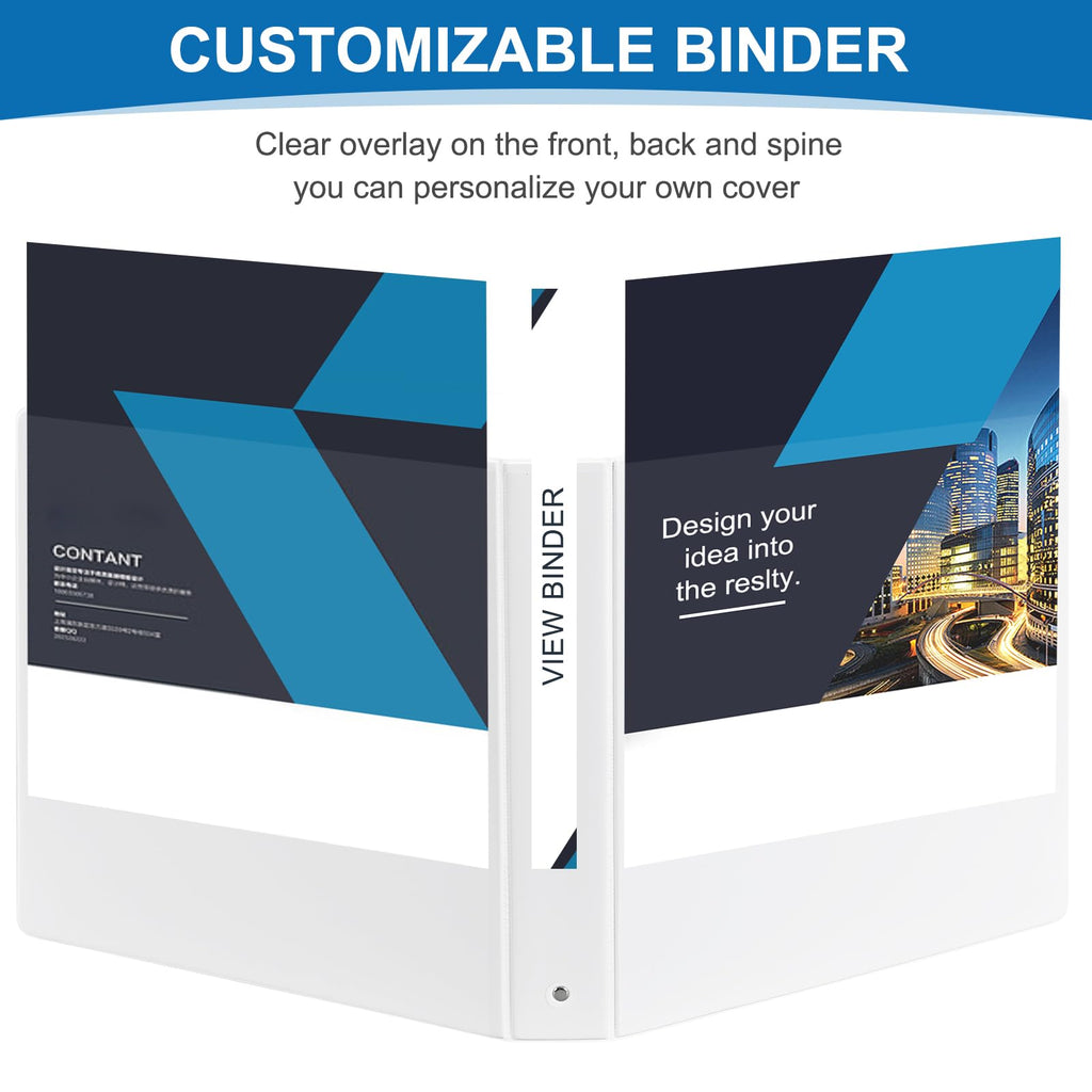 0.5 inch 3-Ring Binder, 1/2 inch Round Ring Binder with 2 Inside Pockets, Clear View Cover Binders Holds 8.5'' x 11''Paper，PVC Free, Pastel Color Binders for Office/Home/School Supply, 6 Pack