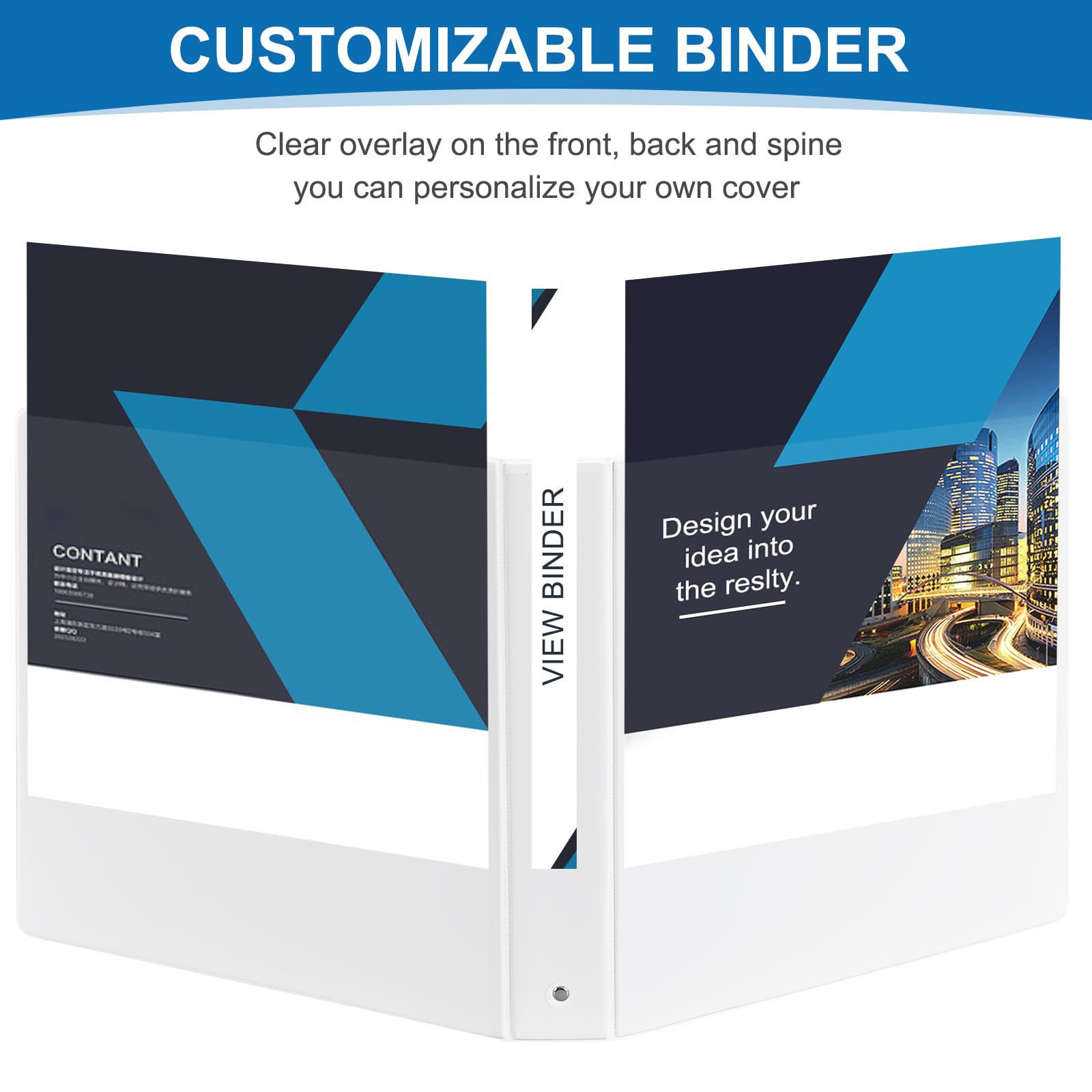 0.5 inch 3-Ring Binder, 1/2 inch Round Ring Binder with 2 Inside Pockets, Clear View Cover Binders Holds 8.5'' x 11''Paper，PVC Free, Pastel Color Binders for Office/Home/School Supply, 6 Pack