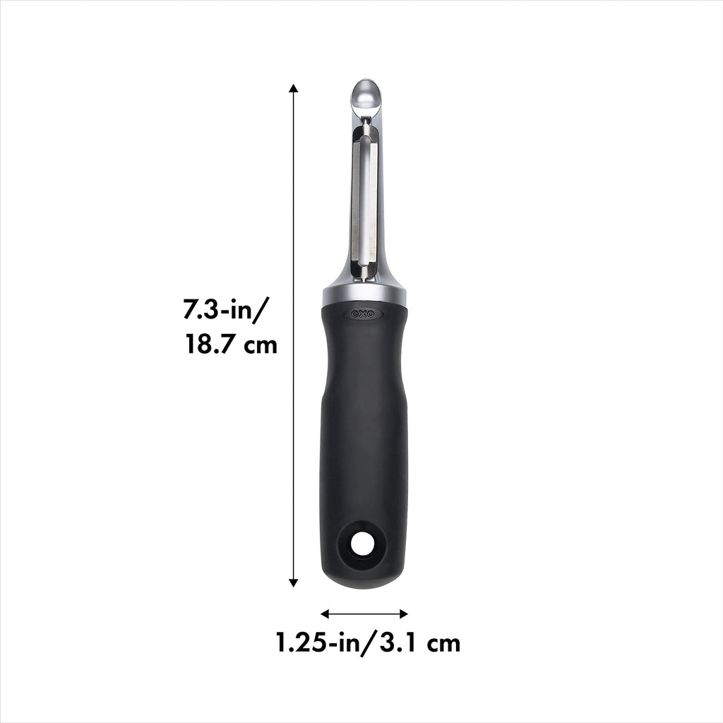 OXO Good Grips Stainless Steel Smooth Potato Masher + OXO Good Grips Pro Swivel Peeler Bundle