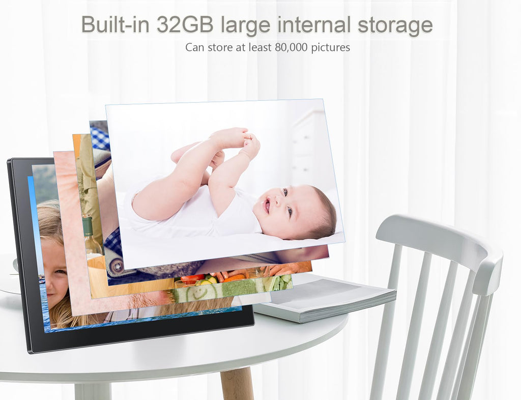 32GB FRAMEO 10.1 Inch Smart WiFi Digital Photo Frame | 1280x800 HD IPS Touchscreen , 32GB Large Storage, Auto Rotate,Share Moments Instantly via Frameo App from Anywhere