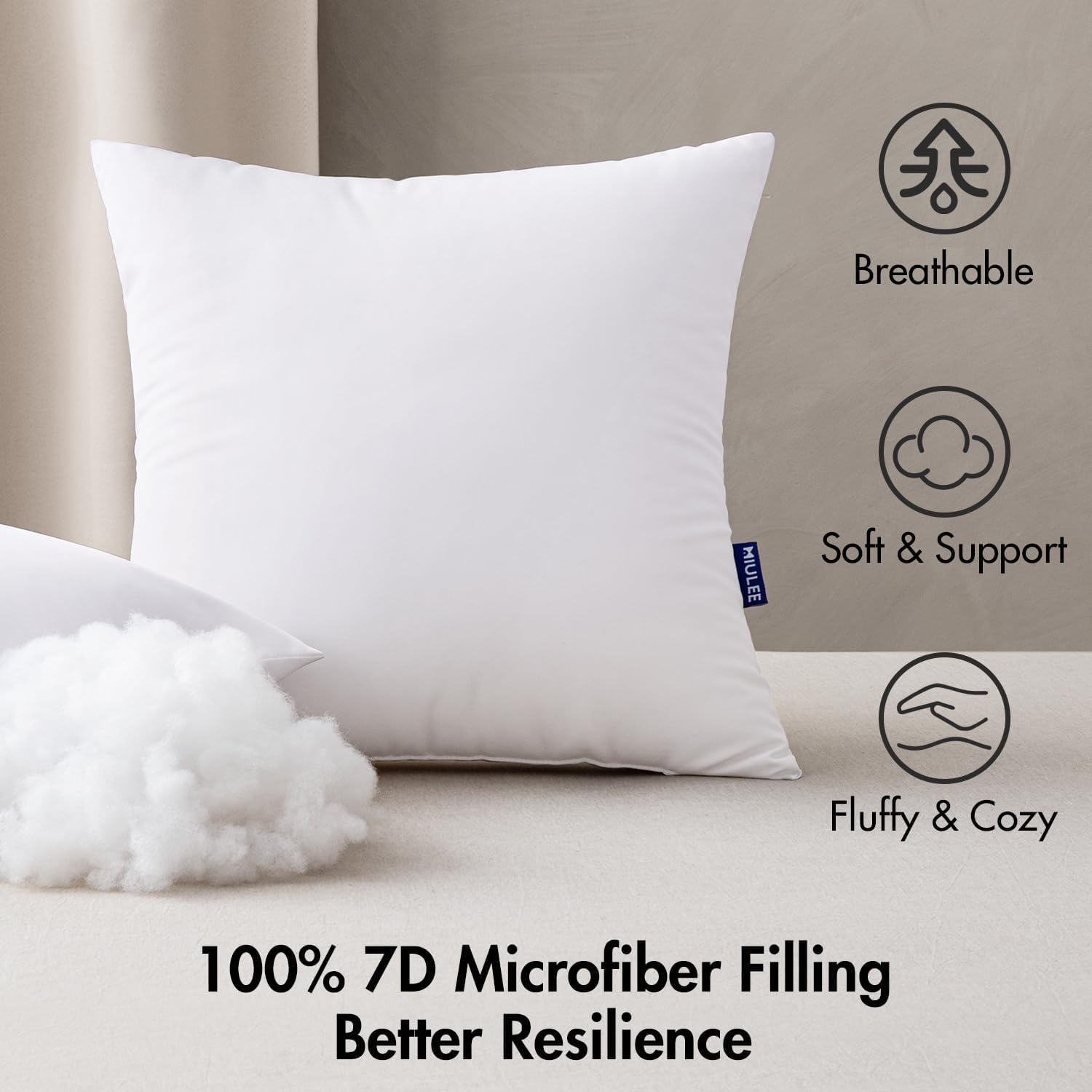 MIULEE 12x20 Outdoor Pillows,Set of 4 Throw Pillows Waterproof,Soft Support Throw Inserts Decorative Water Resistant for Patio Furniture and Garden