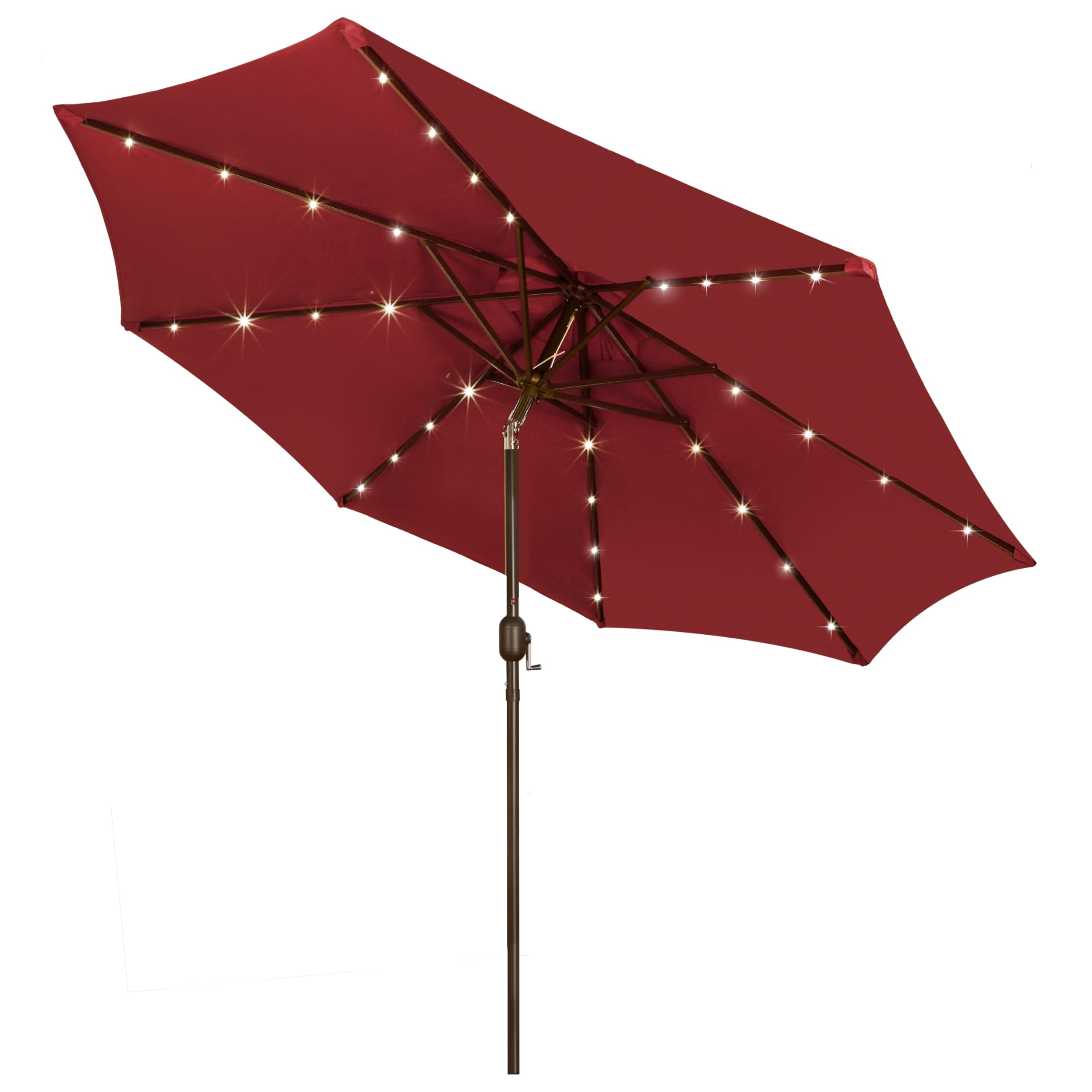 Blissun 9 ft Solar Umbrella, 32 LED Lighted Patio Umbrella, Table Market Umbrella, Outdoor Umbrella for Garden, Deck, Backyard, Pool and Beach (Light Blue)