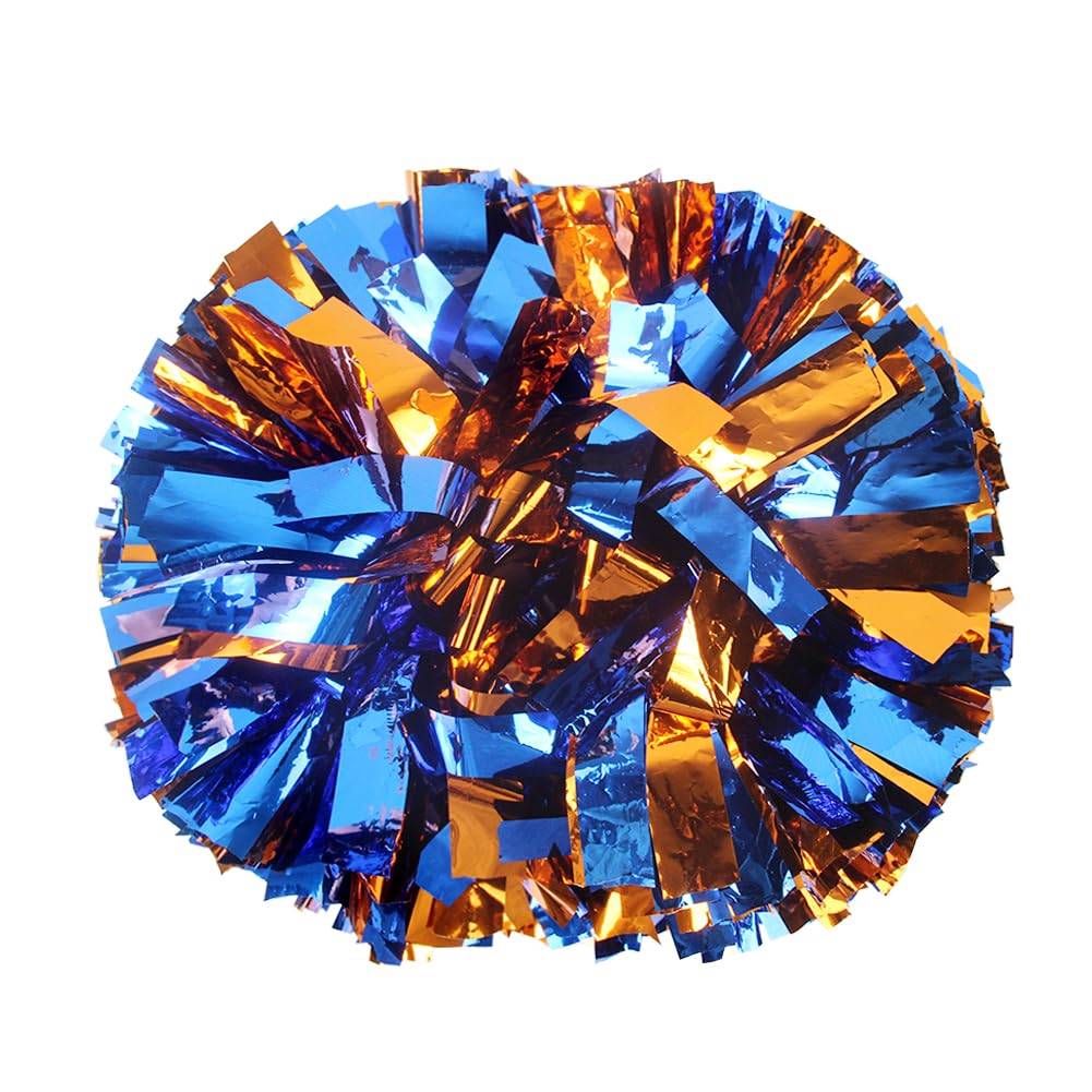 Lovecheer 2PCS/6PCS Metallic Pom Poms Cheerleading with Baton Handle Cheer Pompoms for Kids Adults Team Sports Spirit Party Cheering