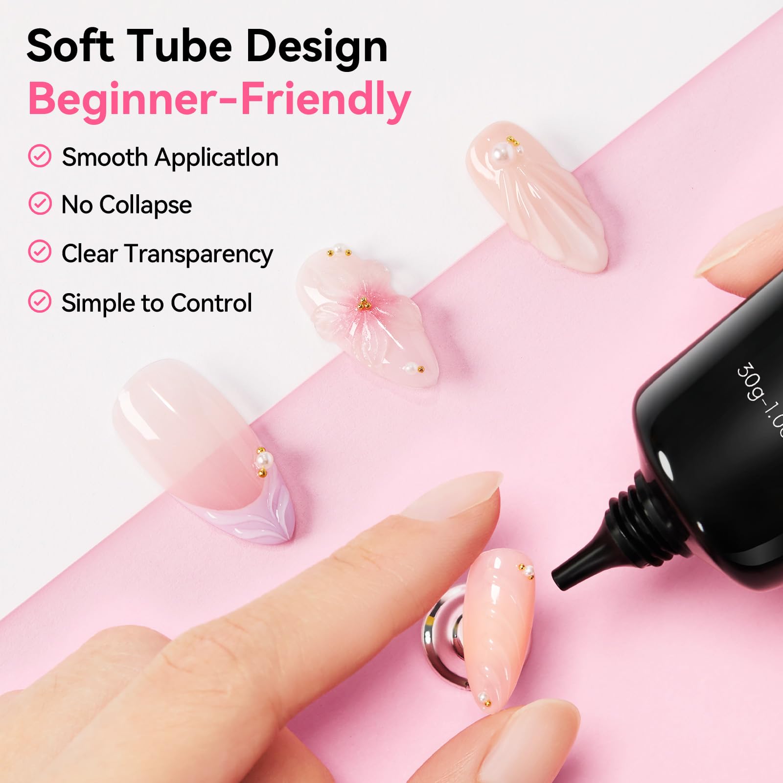 Makartt Rhinestone Glue for Nails: Super Strong Gel Nail Glue for Nail Charms Gems Decorations, 3D Gel Nail Art Bling Jewel Diamonds for Salon & DIY Manicure, 30ML UV Lamp Cured Need Beauty Gifts